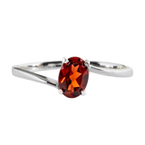 Small Twisted Garnet Ring