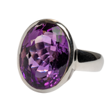 Circular Amethyst Reflective Ring