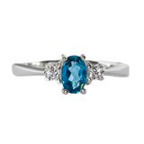 Petite Topaz Ring with Round Brilliant Cut Zirconia