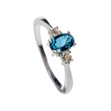Petite Topaz Ring with Round Brilliant Cut Zirconia