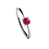 Petite Natural Heated Ruby Ring with Circular Reflective Setting