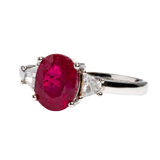 Ruby Ring flanked with Zirconia Accents