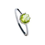 Petite Circular Peridot Ring with Zirconia Surround