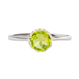 Petite Circular Peridot Ring with Zirconia Surround