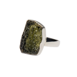 Unique Raw Moldavite Ring