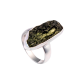 Unique Raw Moldavite Ring