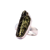 Unique Raw Moldavite Ring