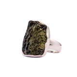 Unique Raw Moldavite Ring