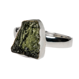 Unique Raw Moldavite Ring