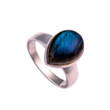 Medium Teardrop-Shaped Labradorite Ring