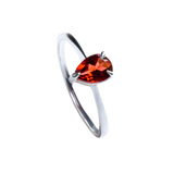 Small Teardrop-Shaped Garnet Ring