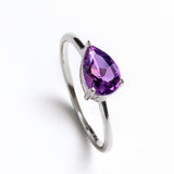 Small Teardrop-Shaped Amethyst Ring