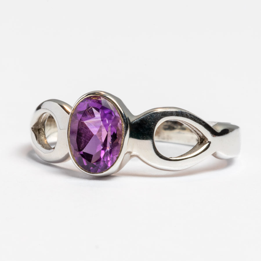 Amethyst Infinity Sign Ring