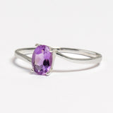 Small Twist Design Amethyst Ring