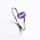 Small Twist Design Amethyst Ring