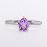 Small Teardrop-Shaped Amethyst Ring