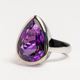Large Teardrop-Shaped Amethyst Ring