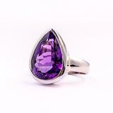 Medium Teardrop-Shaped Amethyst Ring