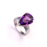Large Teardrop-Shaped Amethyst Ring
