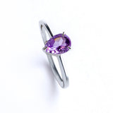 Small Teardrop-Shaped Amethyst Ring