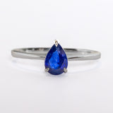 Small Teardrop-Shaped Sapphire Ring