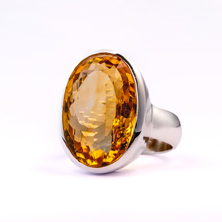 Medium Oval-Shaped Citrine Ring
