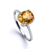 Round-Shaped Citrine Ring