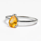 Large Teardrop-Shaped Citrine Ring