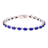 Lapis Lazuli Gemstones Silver Bracelet