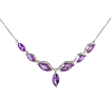 Geometric-Shaped Amethyst Necklace with Modern Design