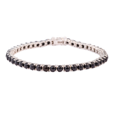 Black Spinel Gemstones Silver Bracelet