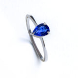 Small Teardrop-Shaped Sapphire Ring