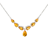 Chevron-Shaped Citrine Necklace with Seven Stunning Stones