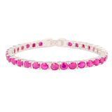 Ruby Gemstones Silver Bracelet