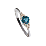 Petite Topaz Ring with Triangular Zirconia Cluster